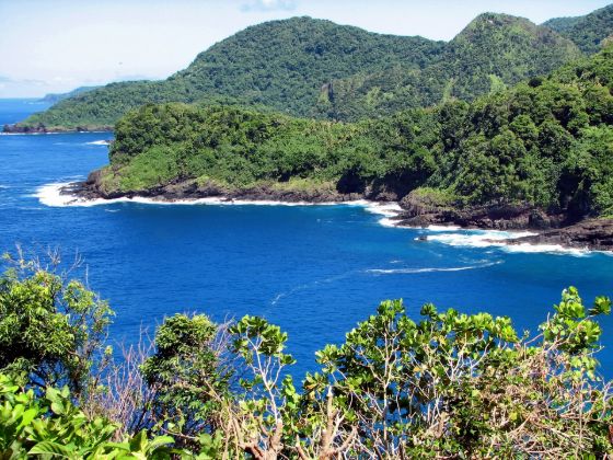 American Samoa wilderness coastline view