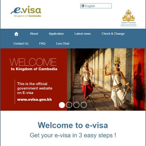 a screenshot of Cambodia's eVisa application webpage