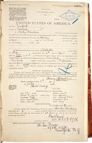Record of old passport application archived at the Library of Congress