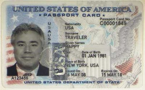 U.S. passport card.