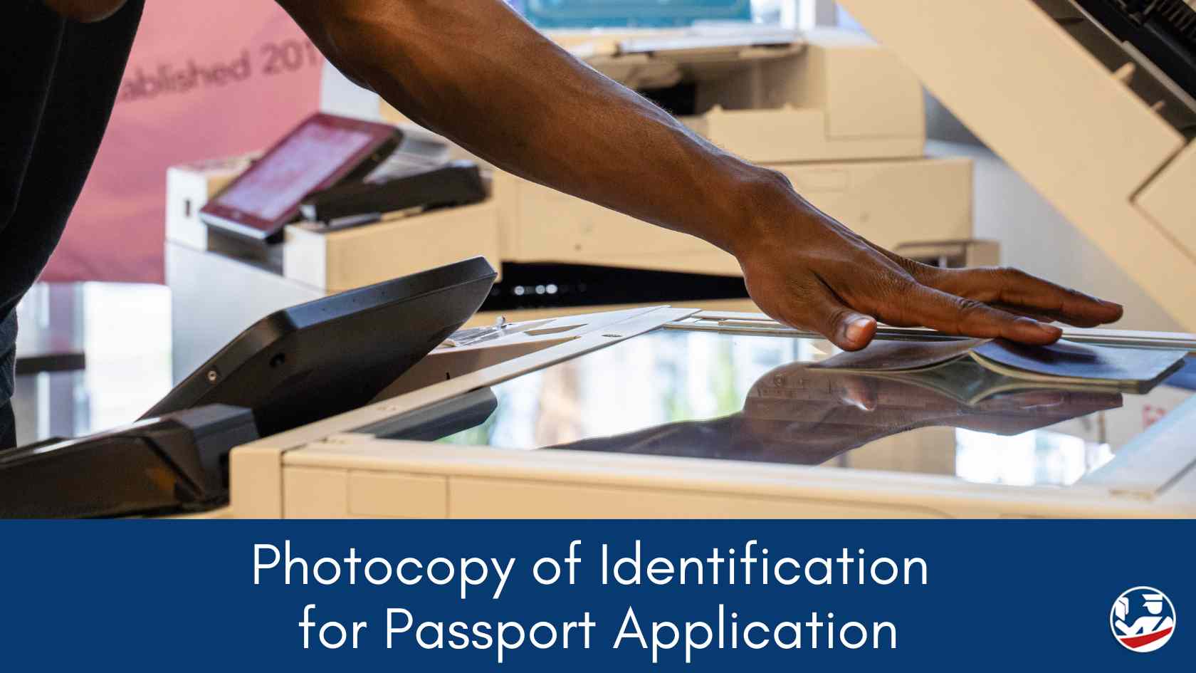 Photocopy of identification for passport application.