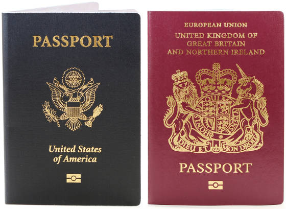 travel to uk on us passport